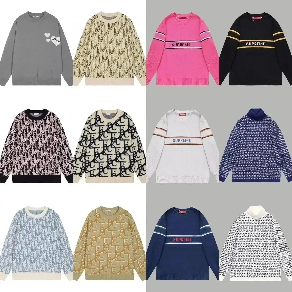 Dior Oblique & Supreme Logo Sweaters [12+ styles]
