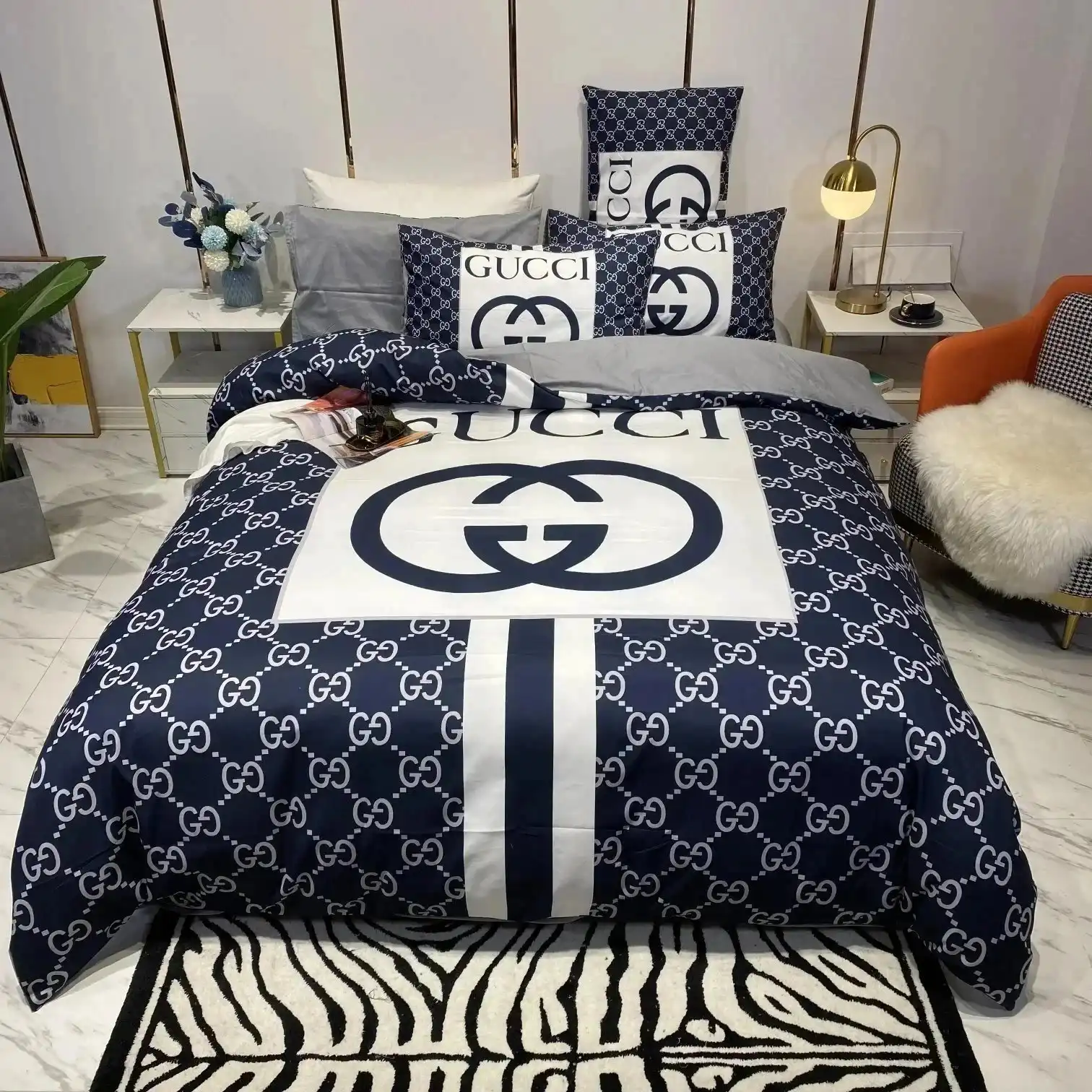 LV & Gucci &  chanel & Burberry  bedding (40 styles) — foto 6 de 8