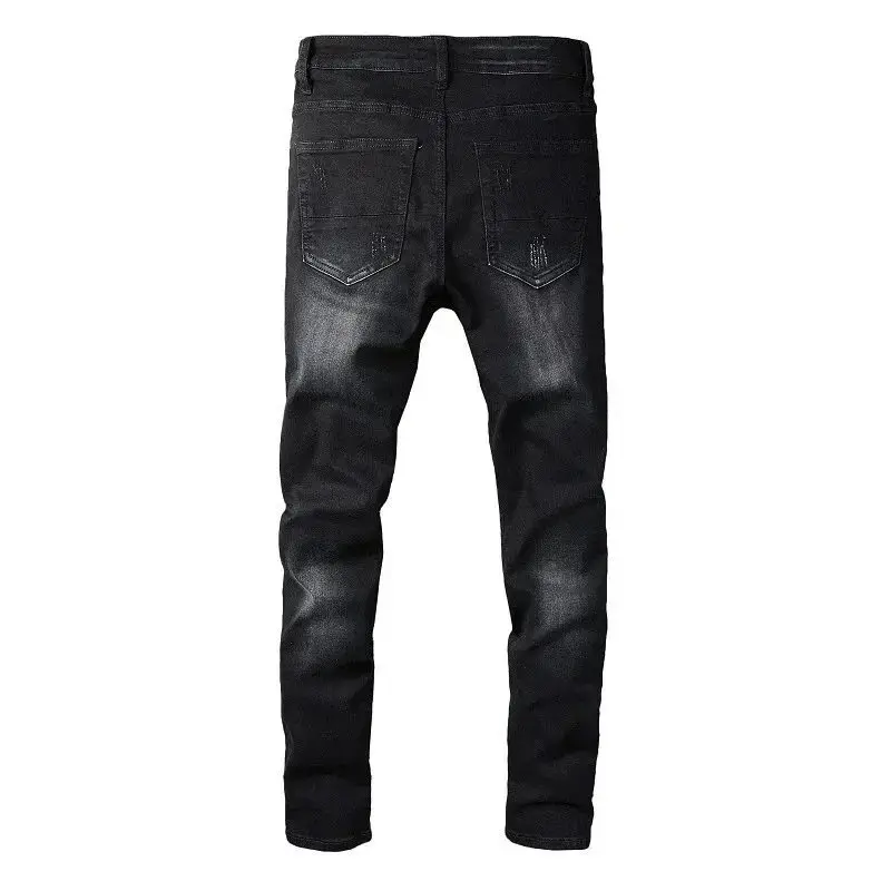 AMIRI Angel Print Distressed Black Jeans — foto 4 de 5