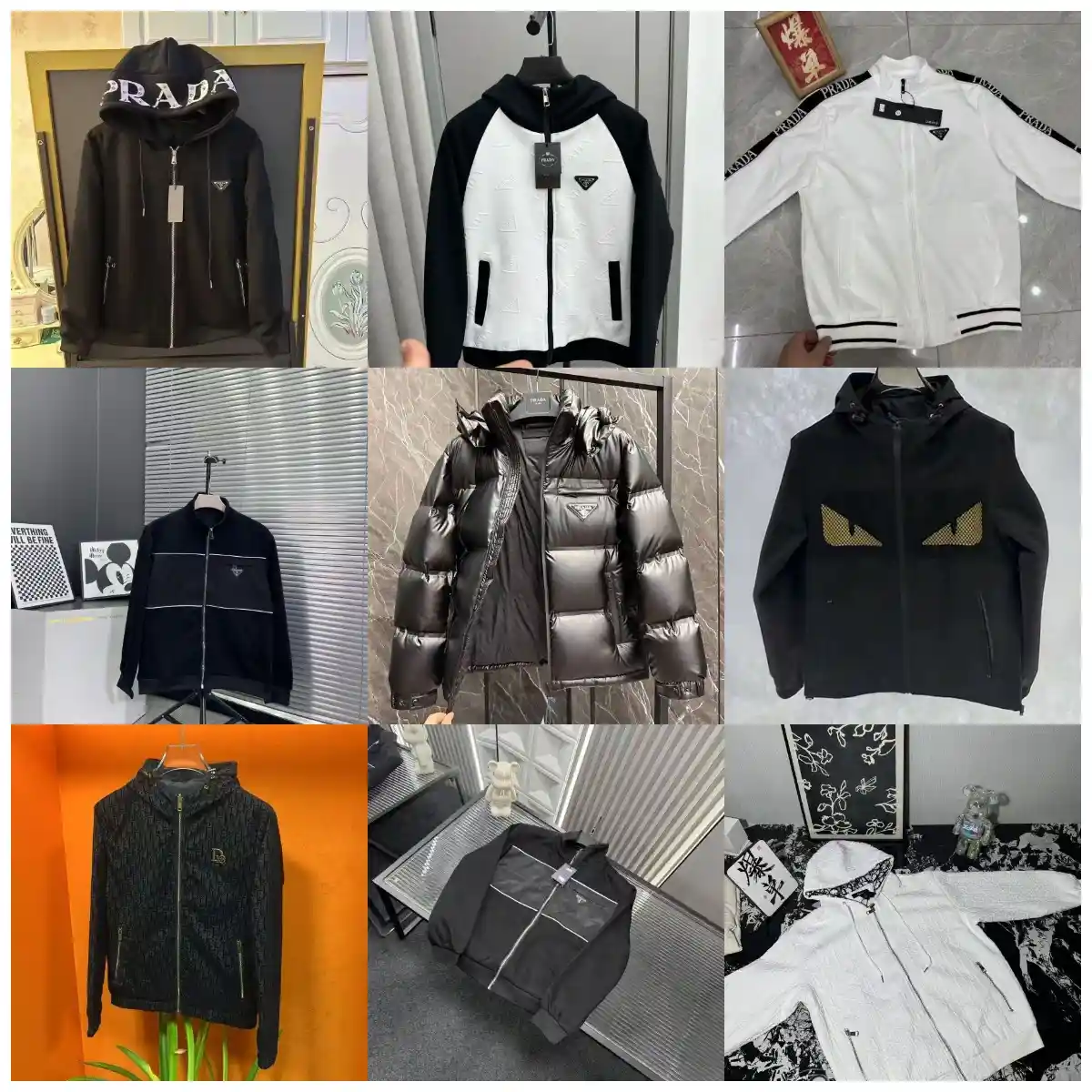 Prada Linea Rossa / Re-Nylon / Tessuto / Fendi Monster Eye Jackets/Down Jackets/Hoodies