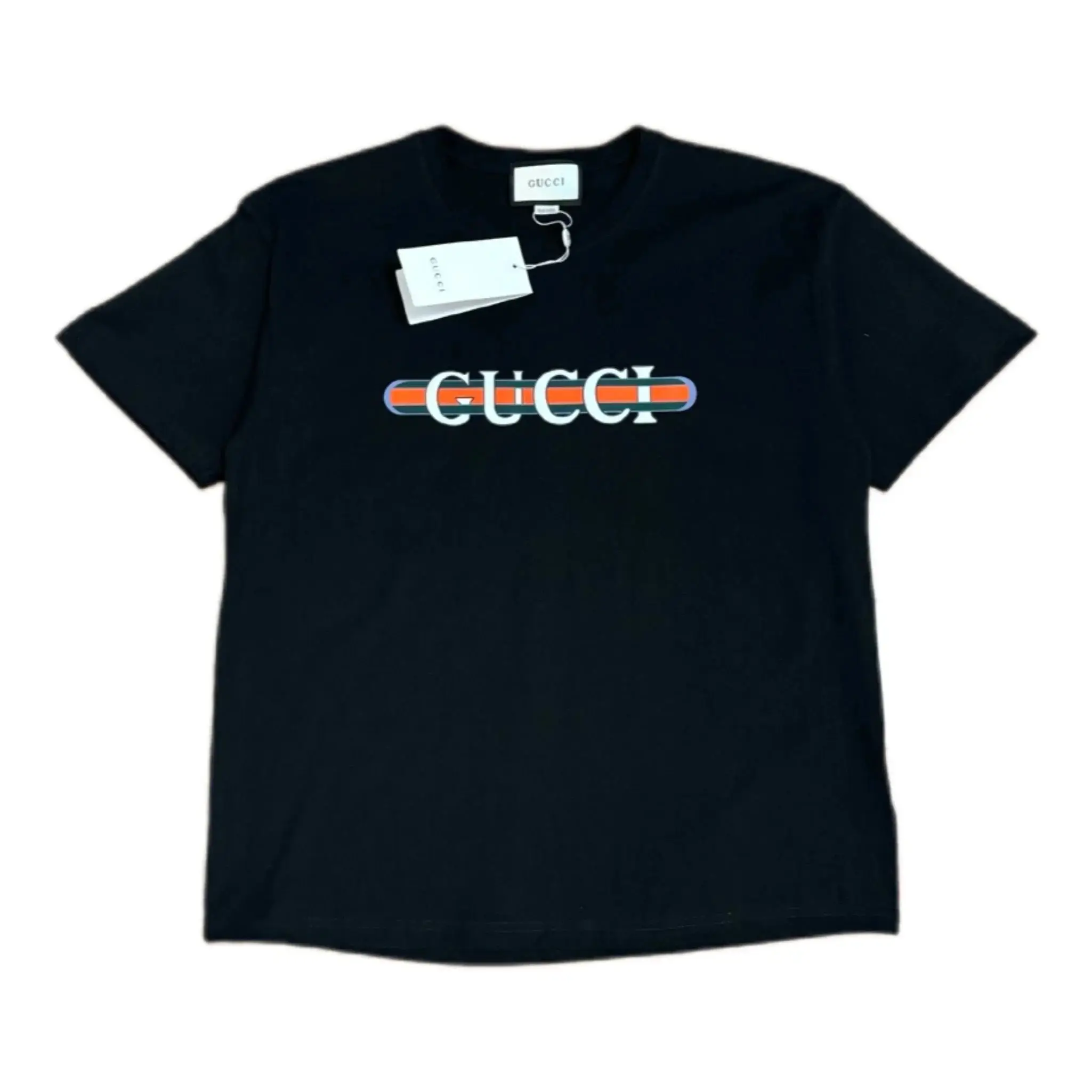 Gucci Men's Black Logo T-Shirt with Iconic Stripes — foto 6 de 8