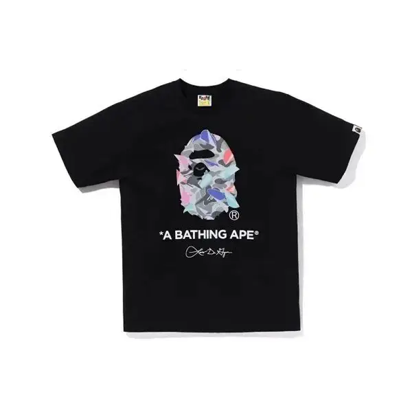 A Bathing Ape Camo Ape Head T-Shirt - Black — foto 2 de 8