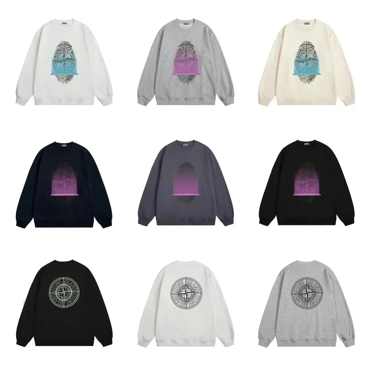 Stone Island Compass Logo Sweatshirt [Fashionable Casual Long-Sleeved Top]