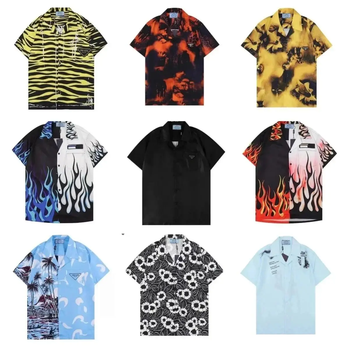 Prada T-shirts Fashion Colorful Short Sleeves