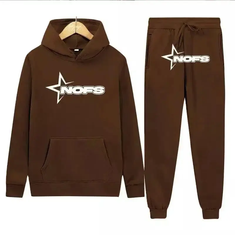NOFS Star Logo Hoodie Set Sweatshirt Suit [9 Color Options] — foto 3 de 8