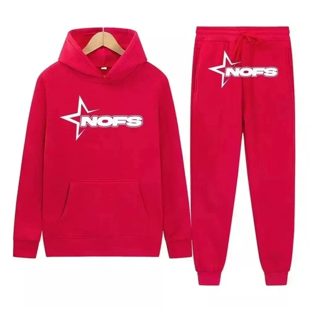 NOFS Star Logo Hoodie Set Sweatshirt Suit [9 Color Options] — foto 5 de 8
