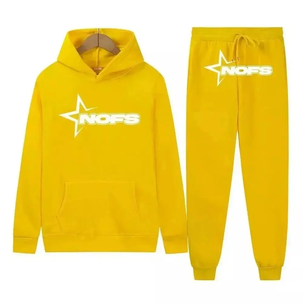 NOFS Star Logo Hoodie Set Sweatshirt Suit [9 Color Options] — foto 6 de 8