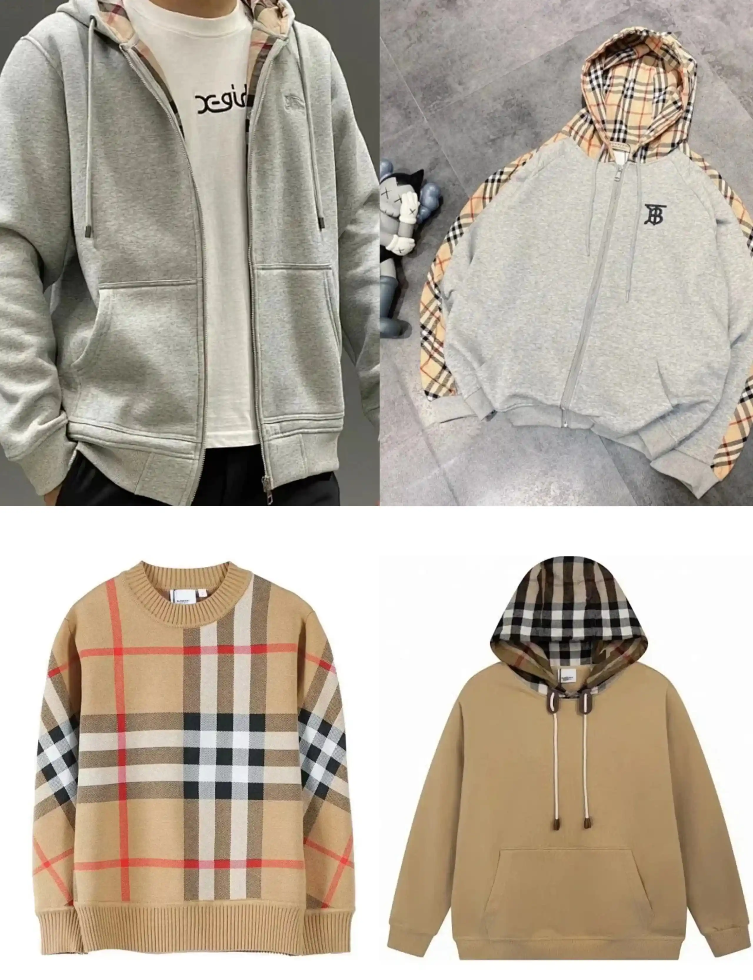 BURBERRY Check Hoodie/Sweater [40 styles]