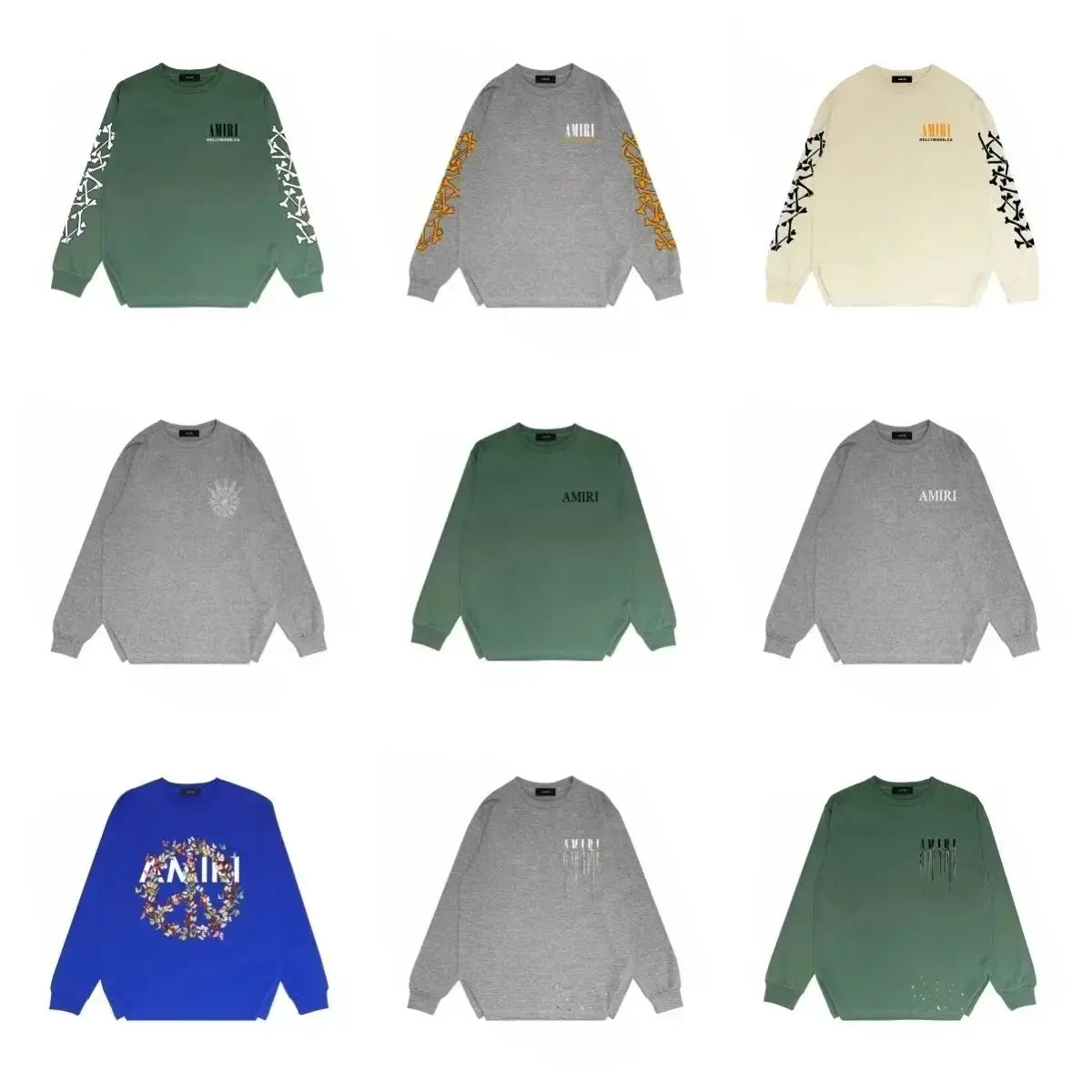 AMIRI Long Sleeve Sweatshirt for Men and Women [14 styles]