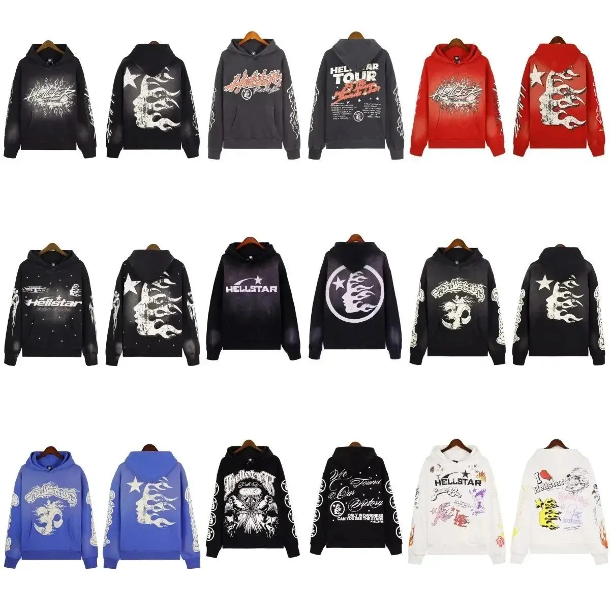 Hellstar Flame Star Hoodies [39 styles]